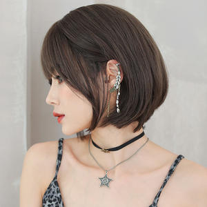 Pelucas <span class=keywords><strong>de</strong></span> <span class=keywords><strong>Cabello</strong></span> Sintético Ainizi al por Mayor, Estilo Coreano, Alta Calidad, 12 Pulgadas, Corte Bob <span class=keywords><strong>Corto</strong></span>, con Flequillo, <span class=keywords><strong>para</strong></span> <span class=keywords><strong>Mujer</strong></span> - Product Image 3