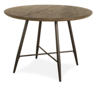 Table basse ronde en bois avec pieds en métal, design moderne du milieu du siècle, meubles de salon