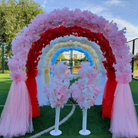 Dekorasi Gapura Pernikahan Bunga Sakura Buatan 2.5m, Ramah Lingkungan, Bahan Vinyl, DIY, Latar Belakang Pesta dengan Bunga Penghias Jalan
