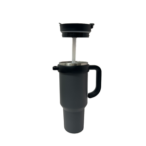 Gobelet isotherme sous vide à double paroi en acier inoxydable 40 oz Unik avec paille et poignée, personnalisable avec logo, vente en gros - Product Image 2