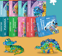 Casse-tête 3D personnalisé modèle de carte de dinosaure éducatif en papier pour 5 à 7 ans