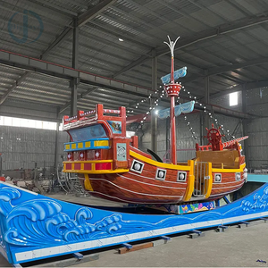 Manège de parc d'attractions : <span class=keywords><strong>Bateau</strong></span> <span class=keywords><strong>pirate</strong></span> volant coloré avec LED, machine d'amusement à thème surf fou - Product Image 4
