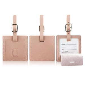 Etiqueta de Equipaje de Fábrica, Personalizada con Nombre, Logotipo, de Cuero y Goma con Hebilla Metálica, Porta Etiquetas para Regalos de Viaje - Product Image 2