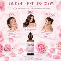 Aceite de Rosa Mosqueta 100% Natural y Orgánico, Puro, Prensado en Frío, Sin Refinar, Suero Hidratante Antienvejecimiento para Rostro, Cabello y Piel, 60 ml, Vegano, OEM Personalizado