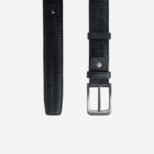 Cinturón de Cuero Vacuno Negro Formal con Hebilla de Acero, Diseño Sólido y Duradero, Precio Directo de Fábrica - Product Image 3
