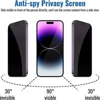 Nouveau verre de confidentialité 2025 pour iPhone 16 Pro 17 15 14 Pro Max, lot de 3, anti-espion, anti-rayures, 0,33 mm, compatible avec les coques