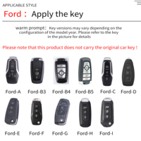 Échantillon Gratuit Magicocase Étui de Clé de Voiture en Cuir de Luxe Porte-clés Accessoire Ford C-MAX Focus RS ST Fiesta Hatch 3 Boutons Télécommande Intelligente