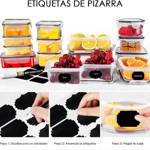Set <span class=keywords><strong>di</strong></span> 34 Contenitori per Alimenti in Plastica per Frigorifero, Scatole Ermetiche per Conservazione in Microonde, Forma Quadrata - Product Image 2