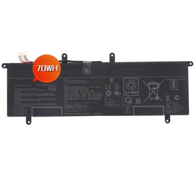 New Genuine C41N1901 Laptop Battery for ASUS ZenBook DUO UX481 UX481FA UX481FL UX481FLY Series 15.4V 70WH 4550MAH in Stock