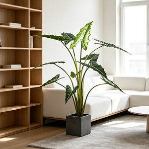 Planta Artificial Tropical <span class=keywords><strong>de</strong></span> Interior y Exterior, Sarian <span class=keywords><strong>Alocasia</strong></span>, Planta Artificial <span class=keywords><strong>de</strong></span> <span class=keywords><strong>Oreja</strong></span> <span class=keywords><strong>de</strong></span> <span class=keywords><strong>Elefante</strong></span>, Hojas <span class=keywords><strong>de</strong></span> Plástico para Decoración del Hogar, Vestíbulo y Comercios - Product Image 5