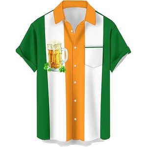 เสื้อเชิ้ตฮาวายชาย แขนสั้น คอตั้ง พิมพ์ลายตามสั่ง ODM ใส่สบาย ระบายอากาศได้ดี ทรงปกติ เหมาะสำหรับใส่ไปชายหาด - Product Image 1