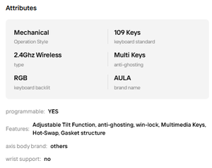 Teclado Mecánico para Juegos Aula F108 Gris-Blanco-Azul RGB Retroiluminado Programable de Tamaño Completo Anti-Ghosting Multimedia Nuevo USB para Portátil - Product Image 5