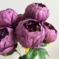 Fleurs artificielles décoratives au toucher réaliste, fleurs de pivoine de haute qualité, soie de luxe de qualité supérieure, décoration d'événements