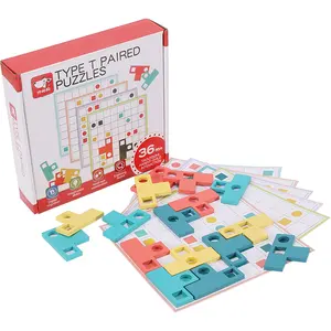 Gioco da tavolo abbinato a forma di T in legno giocattolo di intelligenza Puzzle per l'allenamento del pensiero logico dei bambini