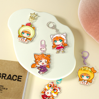 Porte-clés en acrylique plastique charmants, imprimés recto-verso, avec estampage à chaud personnalisé en feuille d'or, best-sellers
