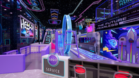 Parc d'attractions personnalisé sur le thème de la ville futuriste, installations de parc d'attractions néon, aire de jeux intérieure commerciale pour enfants