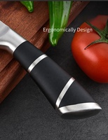 Vente flash : Ensemble de 9 couteaux de cuisine colorés en acier inoxydable faits à la main, ambidextres, avec revêtement par pulvérisation, pour usage domestique
