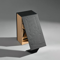 Boîte à bijoux magnétique personnalisée de luxe en papier carton noir à rabat anneau de glace boucle d'oreille collier cubain emballage de luxe pour hommes pour leur