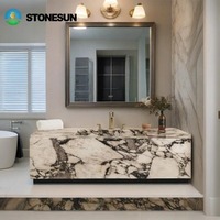 Dalle de marbre naturel StoneSun Calcutta Viola 20 mm, moderne, pour salle de bain d'hôtel, panneau mural de douche, plan de travail de toilette, intérieur