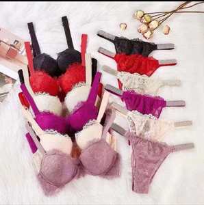 En stock, ensemble de soutien-gorge et de string sans couture de haute qualité pour femme, avec logo en <span class=keywords><strong>strass</strong></span>, lingerie sexy - Product Image 2