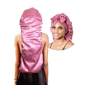 Long Satin Locs <span class=keywords><strong>Bonnet</strong></span> Tresses Cheveux Twist Turban Headwrap Slap Fermé Double Couches <span class=keywords><strong>Nuit</strong></span> Sommeil Soie Caps Cyclisme Chapeaux - Product Image 3