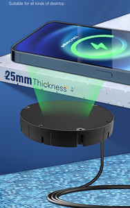 अदृश्य वायरलेस चार्जर 25 मिमी लंबी दूरी के वायरलेस चार्जिंग डेस्क चार्ज लंबी दूरी की छिपी वायरलेस चार्जर - Product Image 3