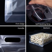Staande zak met platte bodem, ritssluiting, plastic zakverpakking voor voedsel