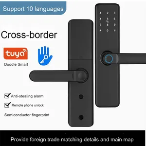Xuyên biên giới thương mại điện tử bán buôn thông minh mật khẩu vân tay khóa cho cửa gỗ hợp kim nhôm kỹ thuật số graffiti khóa cho - Product Image 5