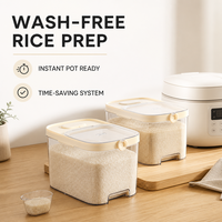 Contenedor de Almacenamiento de Arroz de Gran Capacidad con Protección Contra la Humedad, 5L, Plástico de Grado Alimenticio, Organizador de Despensa Sellado