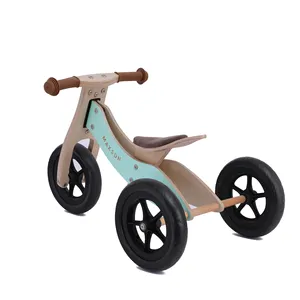 10 "Wooden Balance Bike Dreirad Umwelt freundliche Fahrt auf Spielzeug 2 in 1 Holz fahrrad für 0-3 Jahre alt