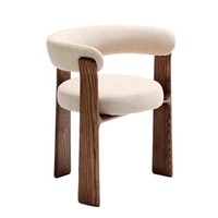 Fauteuil en bois massif style Wabi Sabi, dossier rembourré, mobilier de maison silencieux et luxueux, décoration intérieure tendance