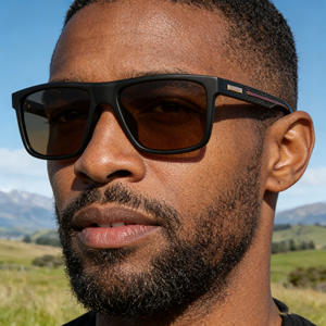 Lunettes de soleil polarisées Lafuma Square Frame pour hommes, noires, UV400, monture en métal PC, verres TAC, protection solaire extérieure - Product Image 1