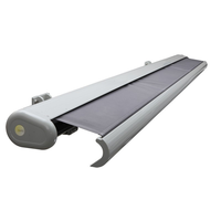 Auvent rétractable motorisé à cassette complète en alliage d'aluminium avec cadre en PU et toile en PC, de luxe, autoportant, avec housse amovible