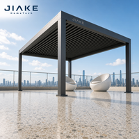 Pergola en aluminium Jiake 6063-T5 avec toit à lames orientables rétractables pour villa, terrasse, patio, jardin, gazebo, pavillon extérieur