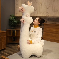 Peluche géante personnalisée en forme d'alpaga, super douce, en coton PP, oreiller pour dormir, poupée mouton à enrouler autour des jambes