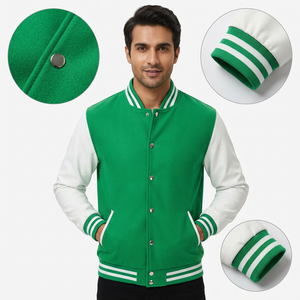 Blouson Bomber Slim Fit de Haute Qualité Style Baseball, Veste Universitaire en Laine avec Logo Personnalisé, Design Letterman, Coupe-Vent et Respirant pour le Printemps - Product Image 1