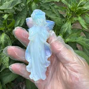 งานแกะสลักคริสตัลรูปนางฟ้าจากอัญมณีธรรมชาติ งานฝีมือแกะสลักรูปสัตว์จากคริสตัล ของตกแต่งอัญมณีรูปนางฟ้าแบบไม่ซ้ำใคร ขายส่ง - Product Image 4