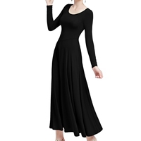 Robe de danse de louange pour femmes, 100% polyester, coupe ample, longue, à manches longues