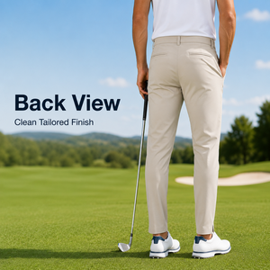 Custom Beige <strong>Side</strong> <strong>Zip</strong> Tapered Men Golf Pants 30-40, Anti-wrinkle Slim <strong>Trousers</strong> for Public Ground, OEM ODM Uniform Maker - Product Image 3