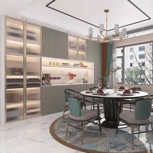 Modern Luxury Solid Wood <b>Sideboard</b> Cabinet <b>for</b> <b>Kitchen</b> Living Room and Bedroom Wine Storage & Display Function Home Decor - Product Image 1