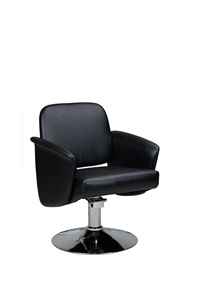 Sillón de Peluquería Moderno de Cuero Negro con Base Dorada, Giratorio y Reclinable, para Peluquería, Salón de Belleza, Escuela, Resistente - Product Image 3