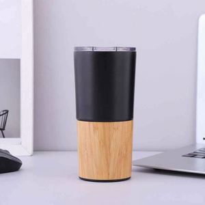 Stainless Steel Tumbler Bamboo Base <b>Double</b> <b>Wall</b> Vacuum Insulated 6-12 Hours Thermal Insulation Leak-Proof Eco-Friendly for - Product Image 2