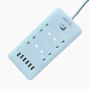 Soket Kabel Ekstensi Standar Inggris dengan USB Jack Multi Soket