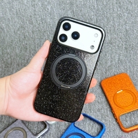 Coque scintillante pour iPhone 15 16 17 14 13 Pro Max avec support anneau rotatif à 360 degrés et protection de l'objectif de l'appareil photo