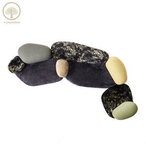 Ensemble de canapés modulaires Chesterfield modernes pour salon d'hôtel, design en galets, <span class=keywords><strong>canapé</strong></span> en tissu, éponge pour villa, atelier, centre commercial - Product Image 2