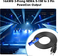 Cable de Alimentación de 3 Pines Tipo B NEMA 5-15P a PowerCON, 20A, Conector de Entrada PowerCon de 3 Pines para Pantalla LED de Iluminación de Escenario