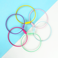 Porte-clés en métal bricolage couleur bonbon avec étiquette de câble métallique peint Accessoires de bijoux pour personnaliser les clés Porte-clés anneau en fil