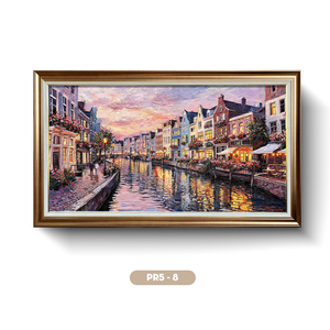 Peinture murale paysagère européenne en gros du Vietnam, peinture à l'huile artisanale, peinture décorative de luxe, service OEM ODM, modèle PR5-8 - Product Image 1