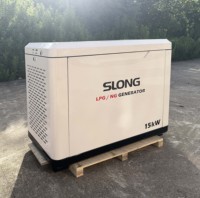 Generador de Gas Natural Silencioso de 15KW de la Marca SLONG para Uso Doméstico con Arranque Automático y Remoto 380V/230V
