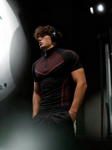 Nuova Maglietta Sportiva da <span class=keywords><strong>Uomo</strong></span> per Fitness, Traspirante, ad Asciugatura Rapida, Altamente Elastica, a Maniche Corte, per Allenamento in Palestra, Vestibilità Aderente - Product Image 4